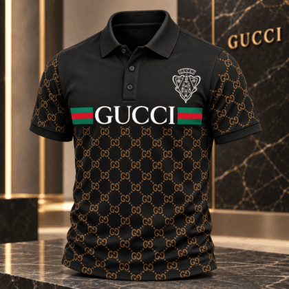Gucci | Monogram Lattice Stripe Polo Shirt Winter 2026 Drop
