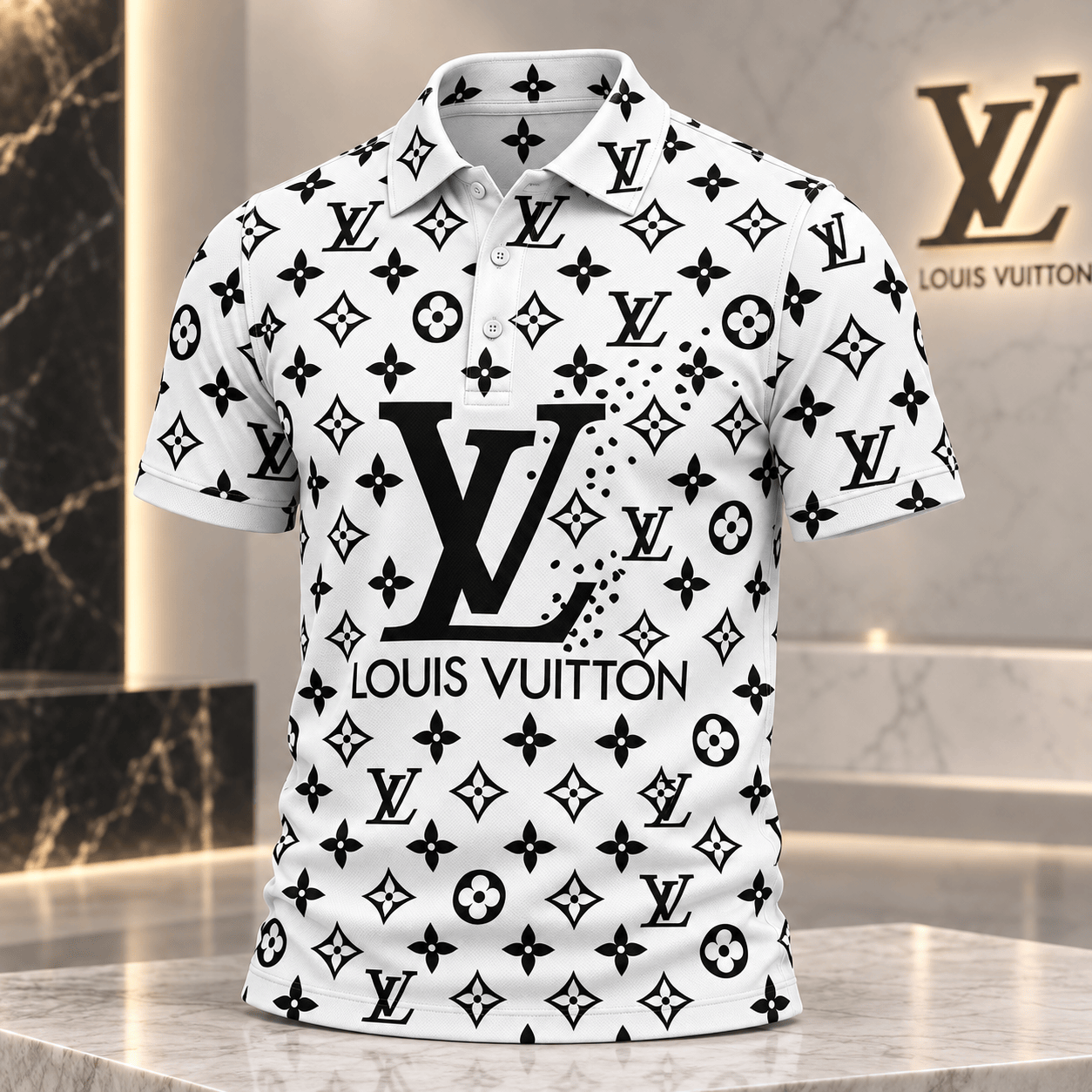 Louis Vuitton | Oversized Monogram Scatter Polo Shirt Christmas 2026 Collection