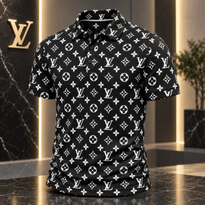 Louis Vuitton | Monochrome Monogram Print Polo Shirt Christmas 2026 Collection