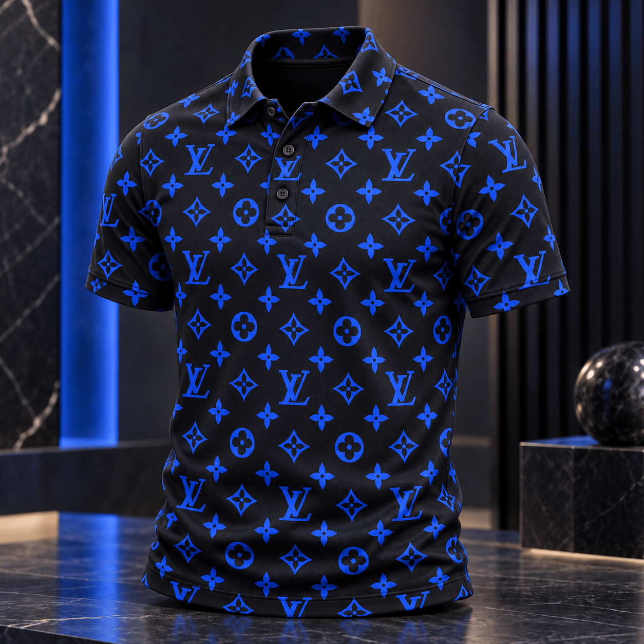Louis Vuitton | Electric Blue Monogram Polo Shirt Christmas 2026 Collection