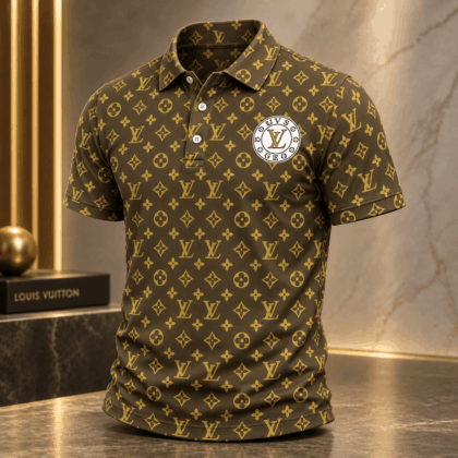 Louis Vuitton | Golden Monogram Print Polo Shirt Christmas 2026 Collection