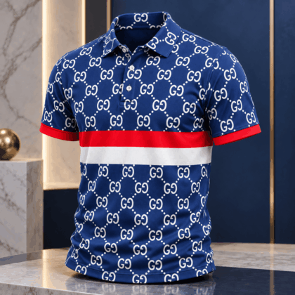 Gucci | Diamond Monogram Stripe Polo Shirt Winter 2026 Drop
