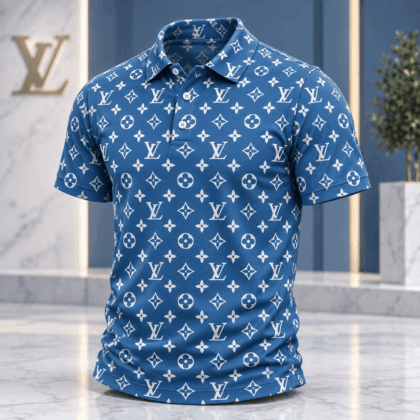 Louis Vuitton | Azure Monogram Print Polo Shirt Christmas 2026 Collection