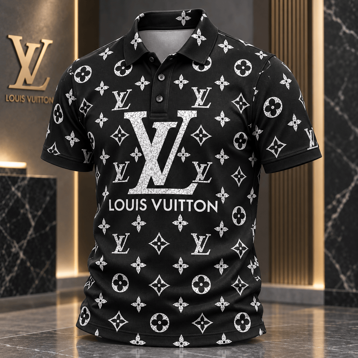 Louis Vuitton | Distressed Oversized Monogram Polo Shirt Christmas 2026 Collection