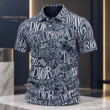 Dior | Mixed Typography Logo Print Polo Shirt Holiday 2026 Edition