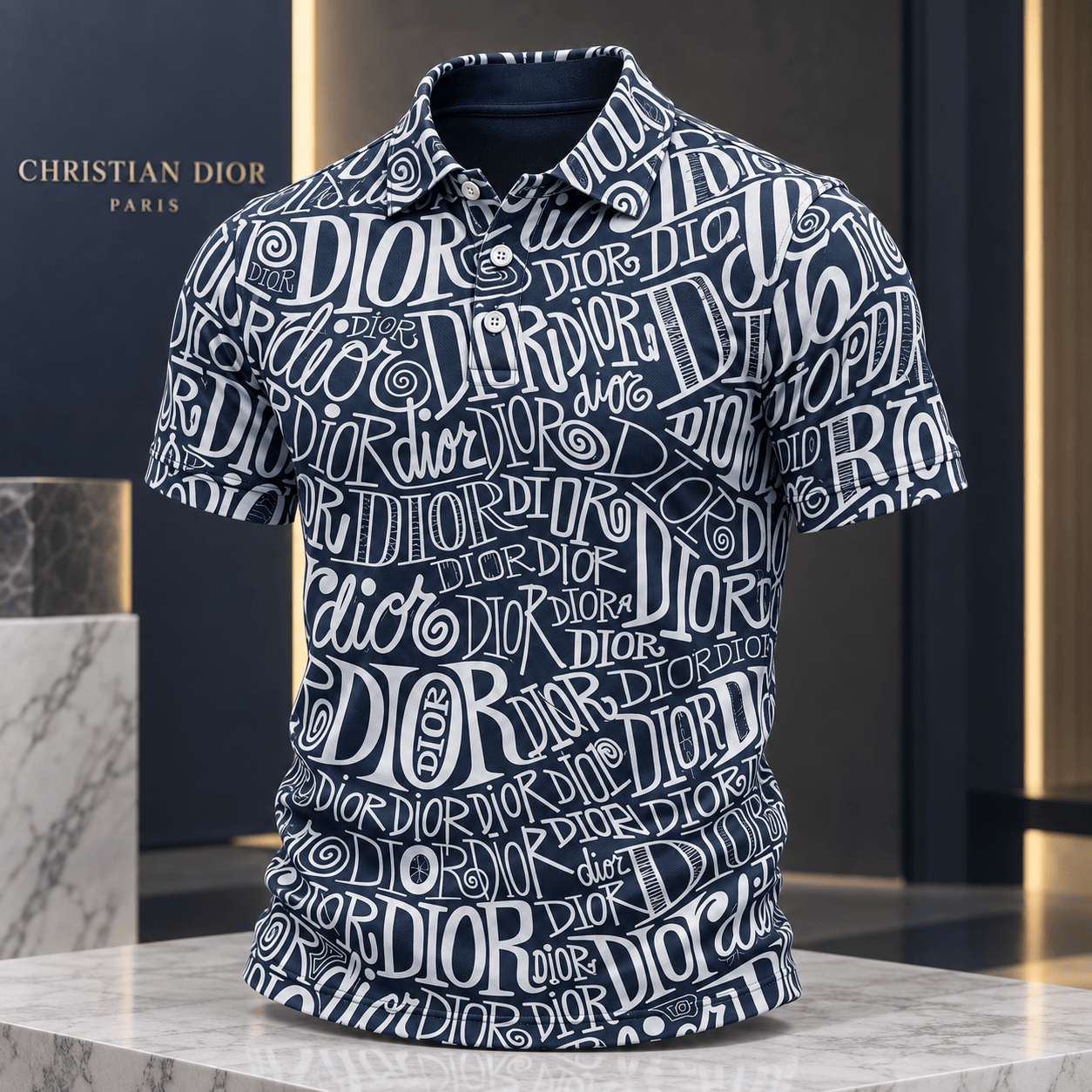 Dior | Mixed Typography Logo Print Polo Shirt Holiday 2026 Edition