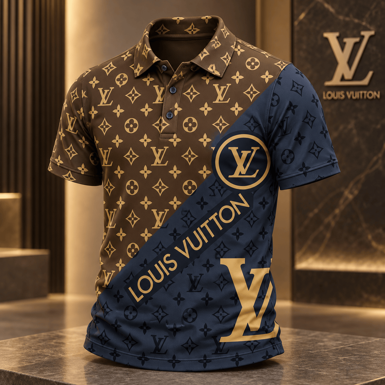 Louis Vuitton | Diagonal Split Monogram Polo Shirt Christmas 2026 Collection