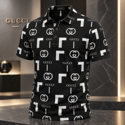 Gucci | Monochrome Logo Grid Polo Shirt Winter 2026 Drop