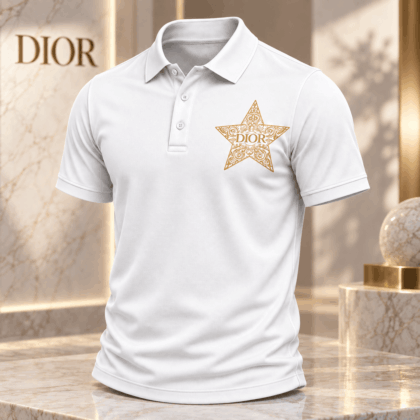 Dior | Ornate Golden Star Polo Shirt Christmas 2026 Edition