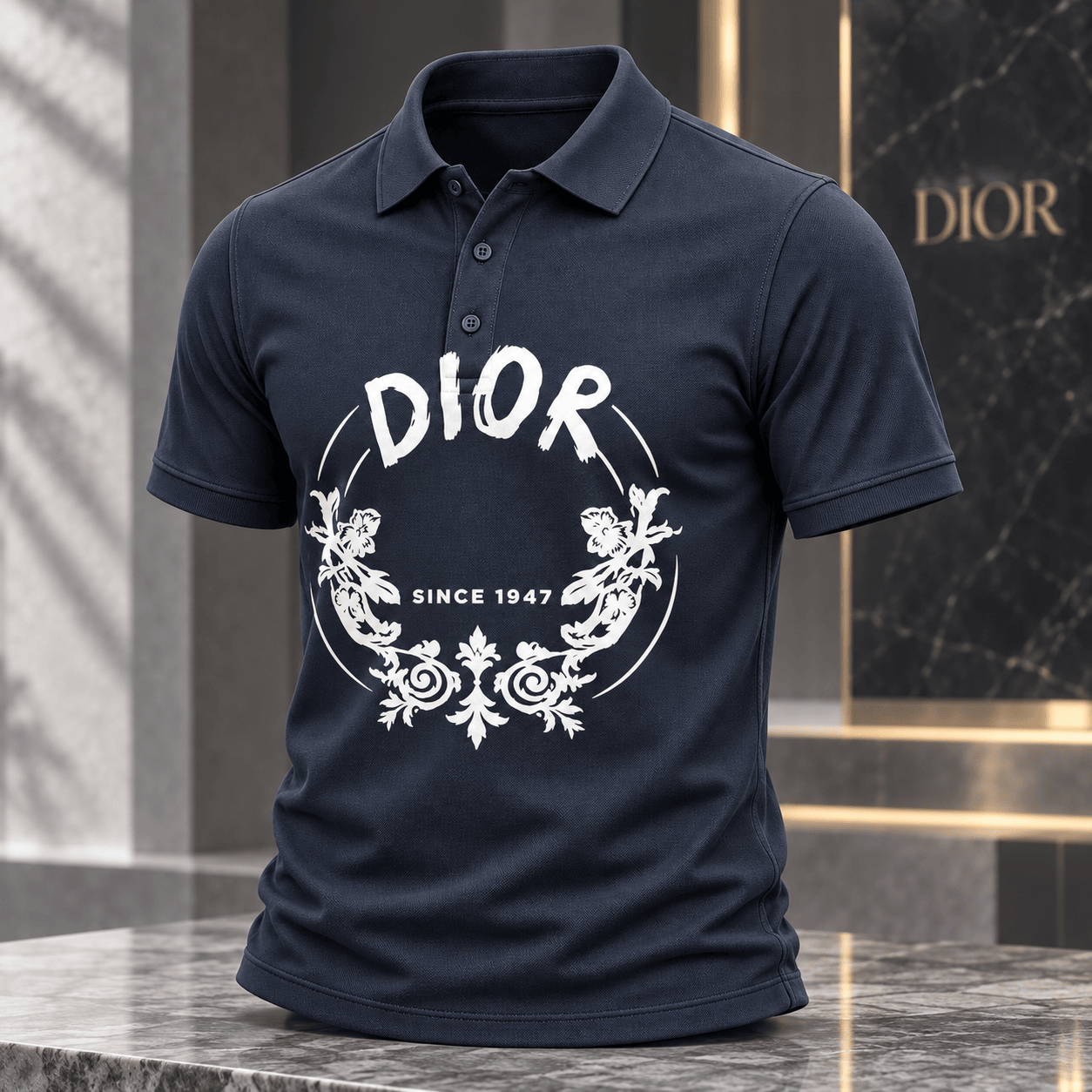Dior | Ornate Floral Crest Polo Shirt Christmas 2026 Edition