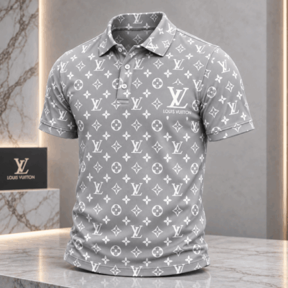 Louis Vuitton | Silver Monogram Print Polo Shirt Thanksgiving 2026 Collection