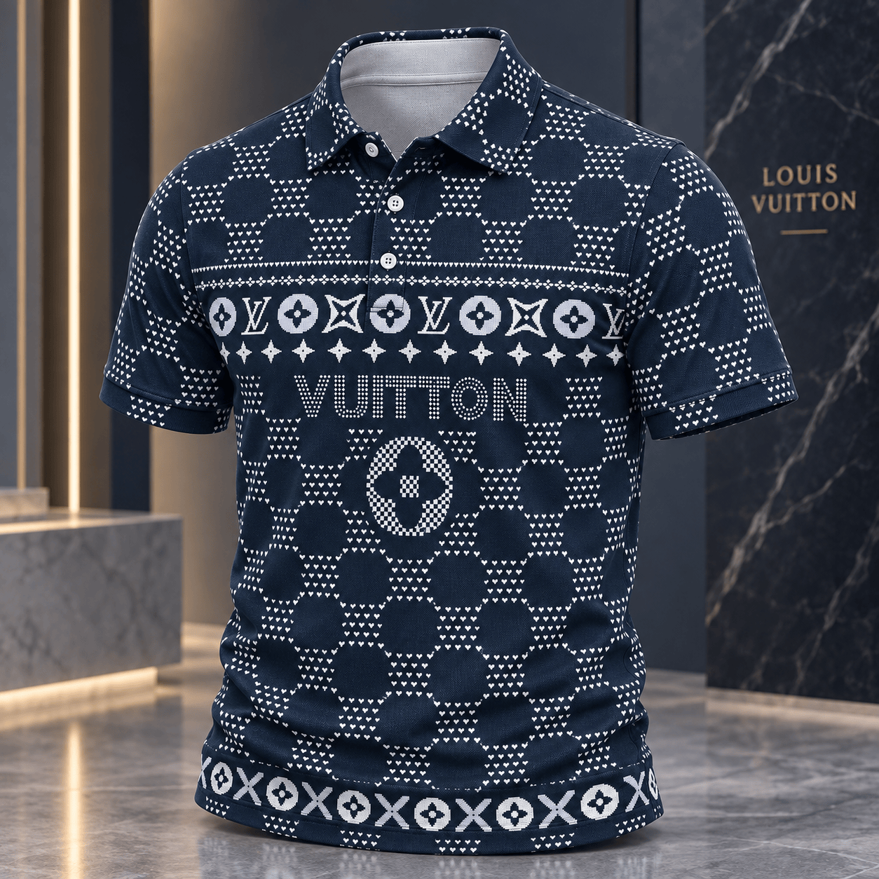 Louis Vuitton | Diamond Lattice Monogram Polo Shirt Thanksgiving 2026 Collection