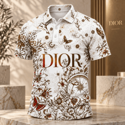 Dior | Celestial Botanical Sketch Print Polo Shirt Christmas 2026 Edition