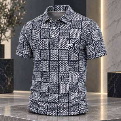 Louis Vuitton | Textured Checkerboard Print Polo Shirt Thanksgiving 2026 Collection