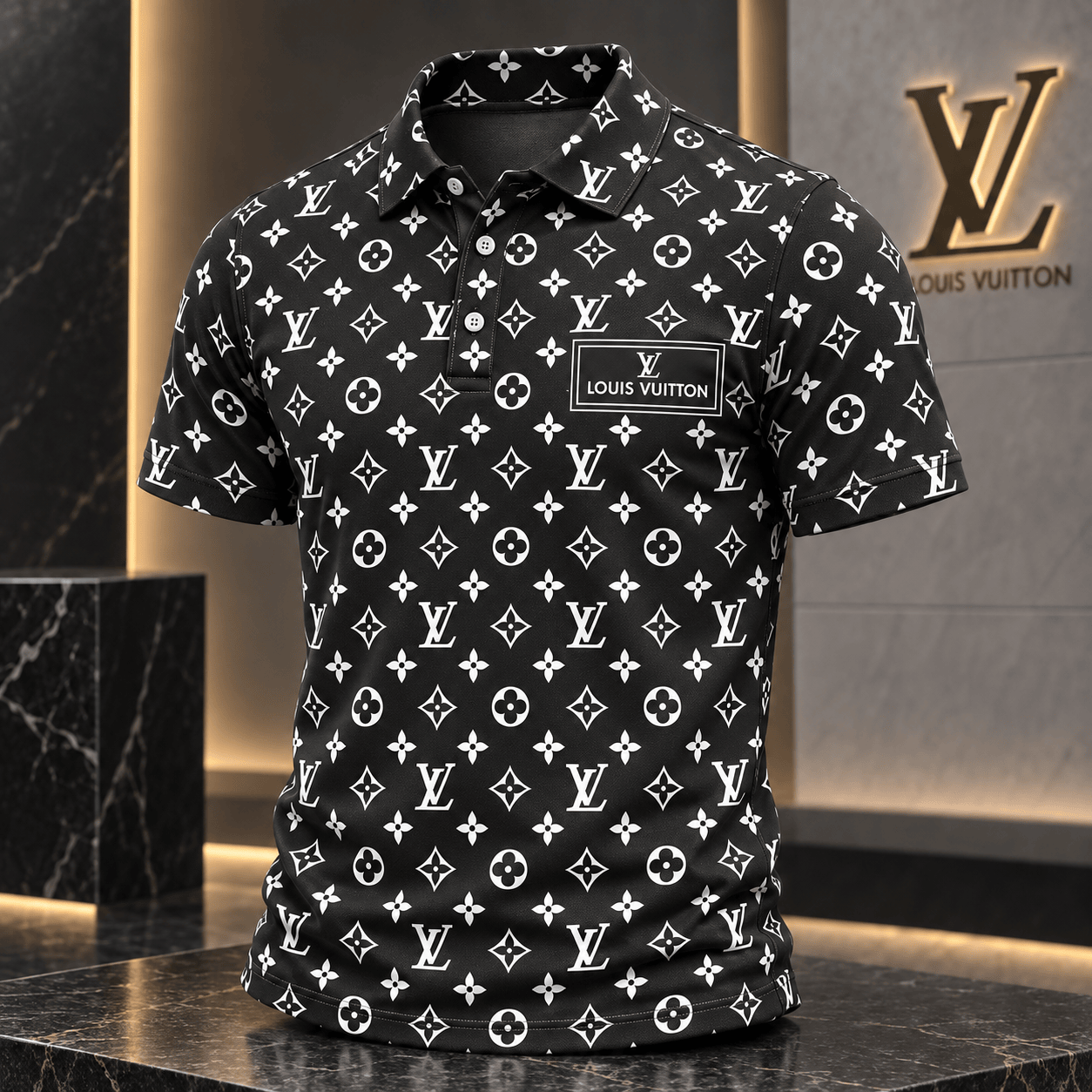 Louis Vuitton | Monochrome Monogram Print Polo Shirt Thanksgiving 2026 Collection