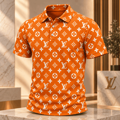 Louis Vuitton | Orange Monogram Print Polo Shirt Thanksgiving 2026 Collection
