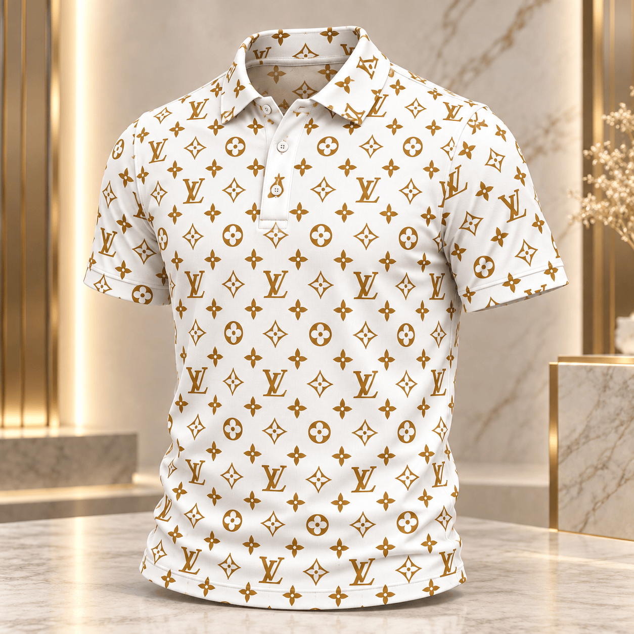Louis Vuitton | Golden Monogram Print Polo Shirt Thanksgiving 2026 Collection