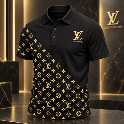 Louis Vuitton | Gold Monogram Cascade Polo Shirt Thanksgiving 2026 Collection