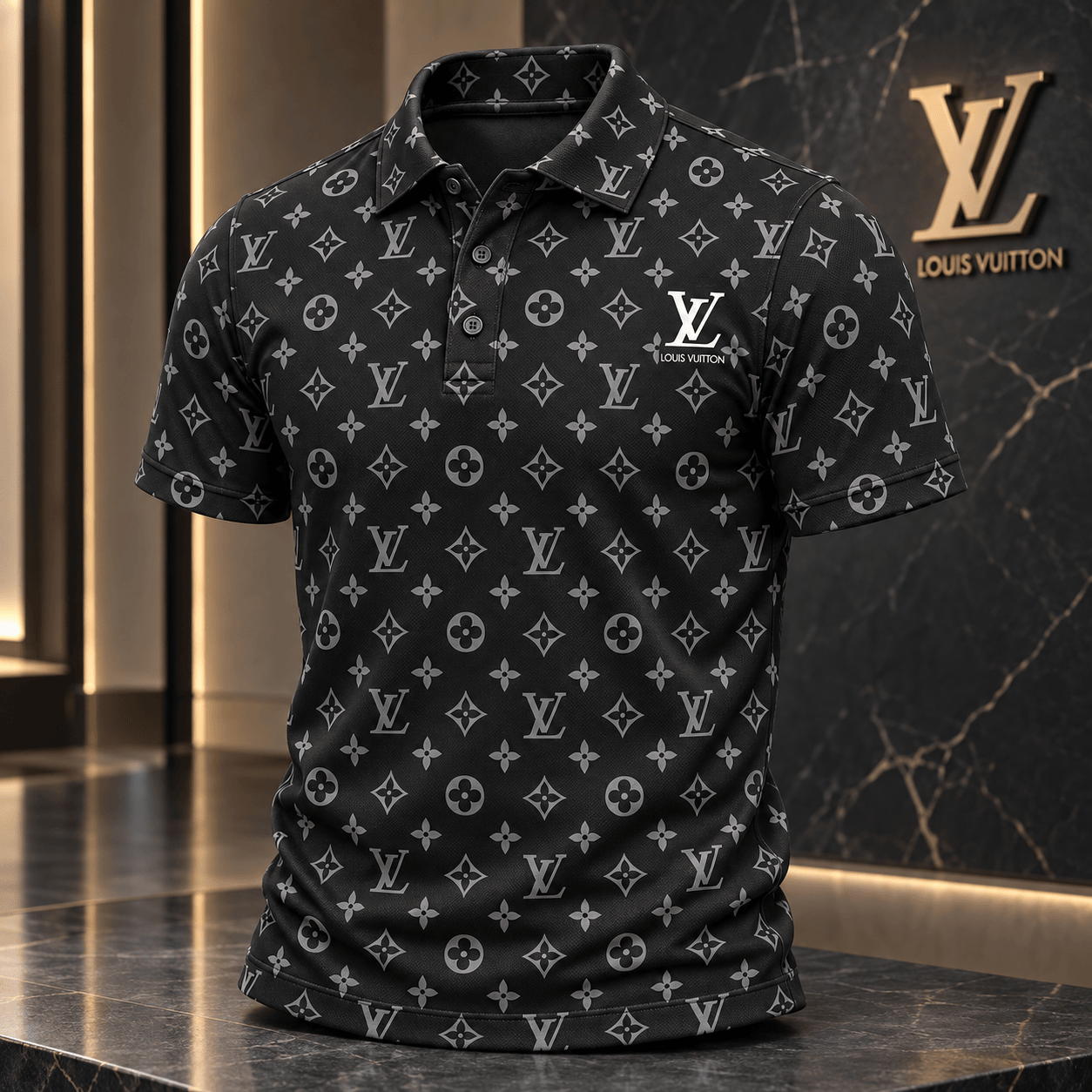 Louis Vuitton | Monochrome Monogram Print Polo Shirt Thanksgiving 2026 Collection