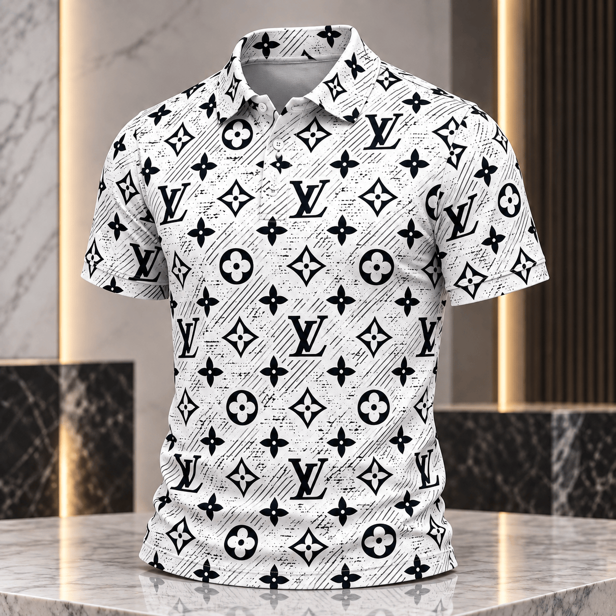 Louis Vuitton | Distressed Monogram Print Polo Shirt Thanksgiving 2026 Collection