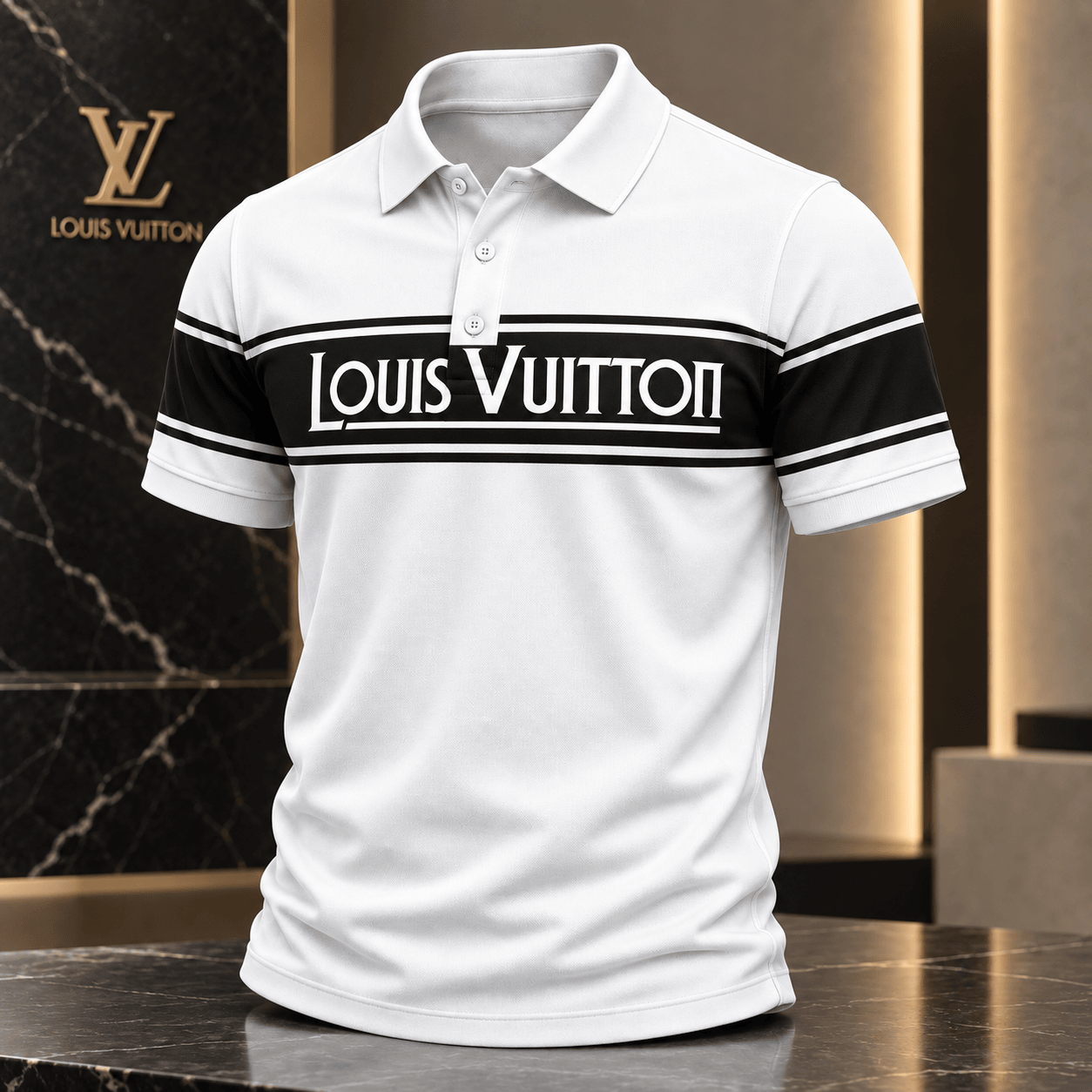 Louis Vuitton | Logo Stripe Panel Polo Shirt Black Friday 2026 Collection
