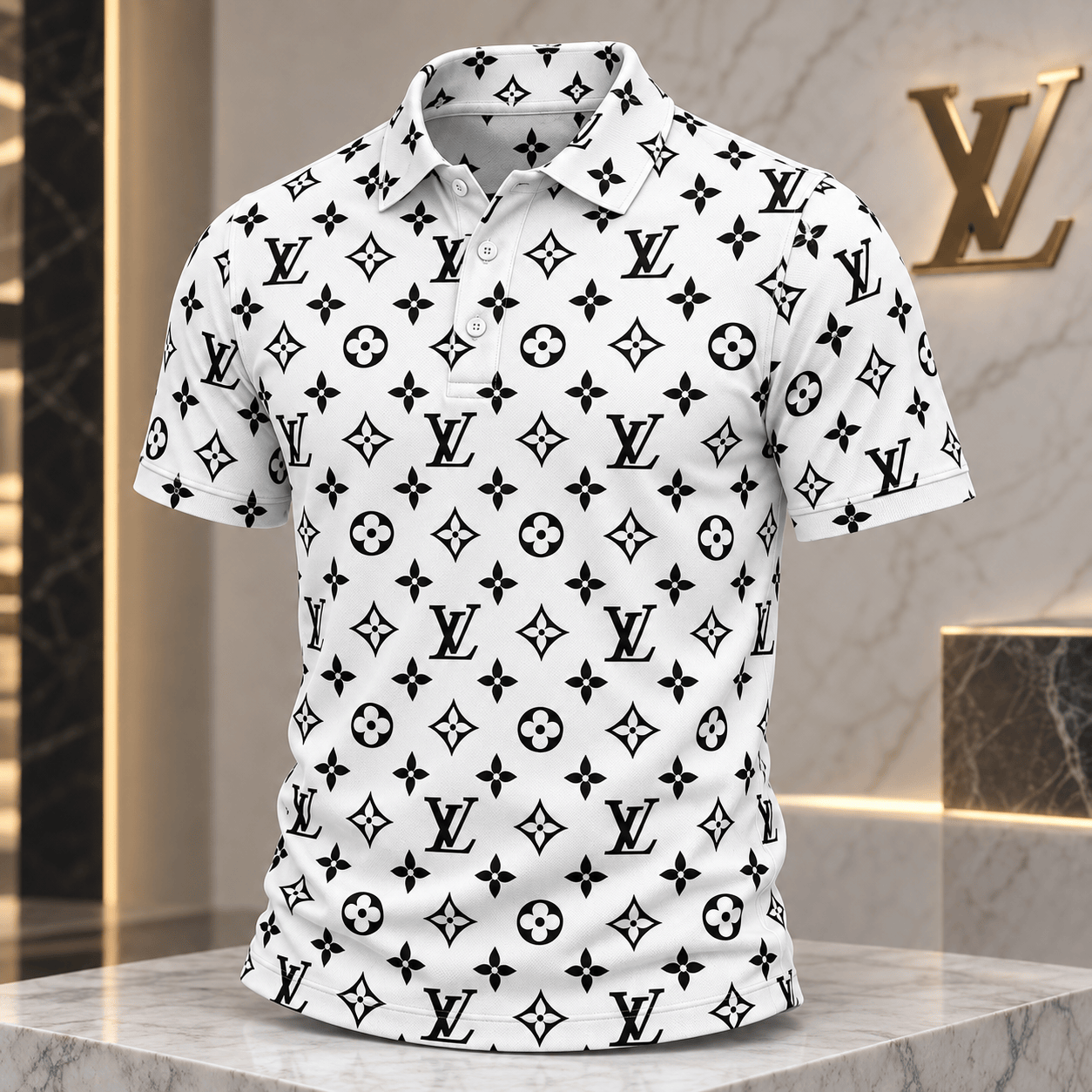 Louis Vuitton | Black Monogram Print Polo Shirt Black Friday 2026 Collection
