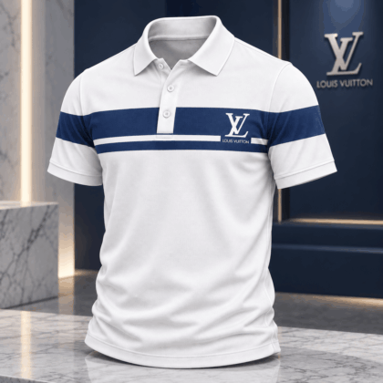 Louis Vuitton | Navy Logo Chest Stripe Polo Shirt Year-End 2026 Collection