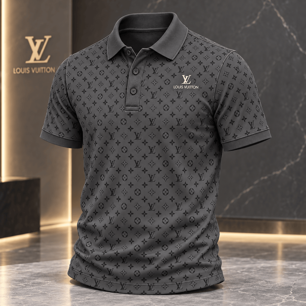 Louis Vuitton | Shadow Monogram Print Polo Shirt Year-End 2026 Collection