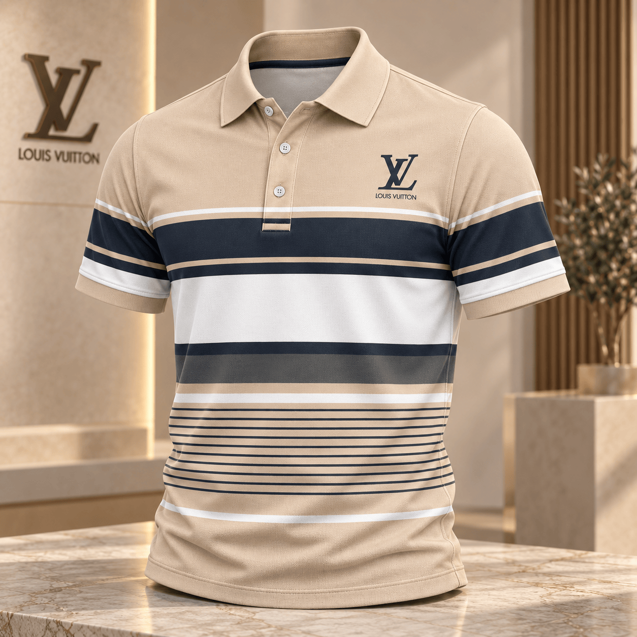 Louis Vuitton | Layered Nautical Stripe Polo Shirt Year-End 2026 Collection