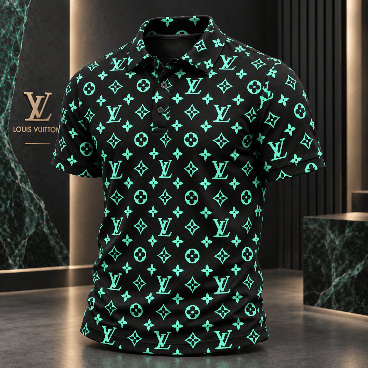 Louis Vuitton | Mint Monogram Print Polo Shirt Year-End 2026 Collection