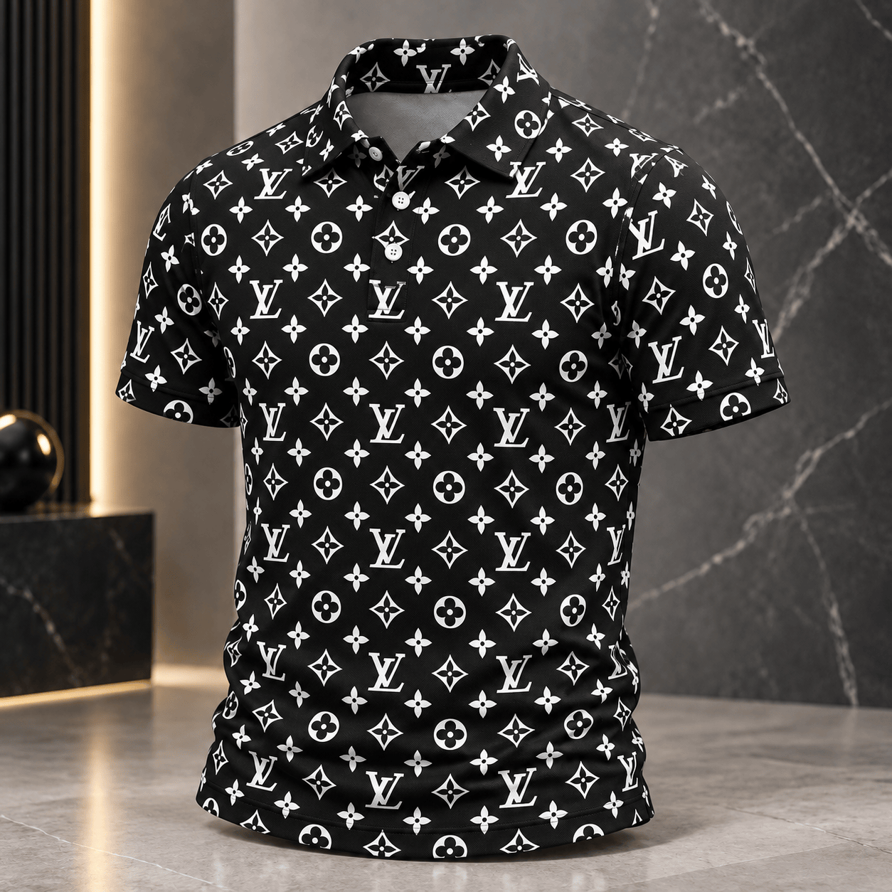 Louis Vuitton | Monochrome Monogram Print Polo Shirt Year-End 2026 Collection