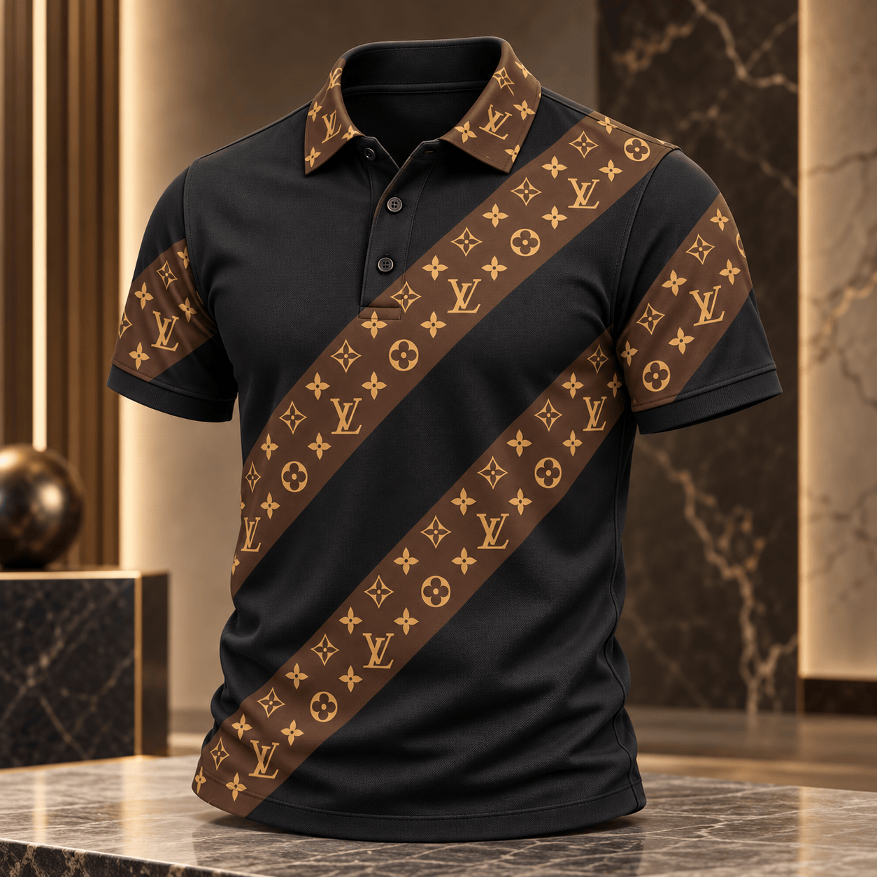 Louis Vuitton | Monogram Diagonal Stripe Polo Shirt Year-End 2026 Collection