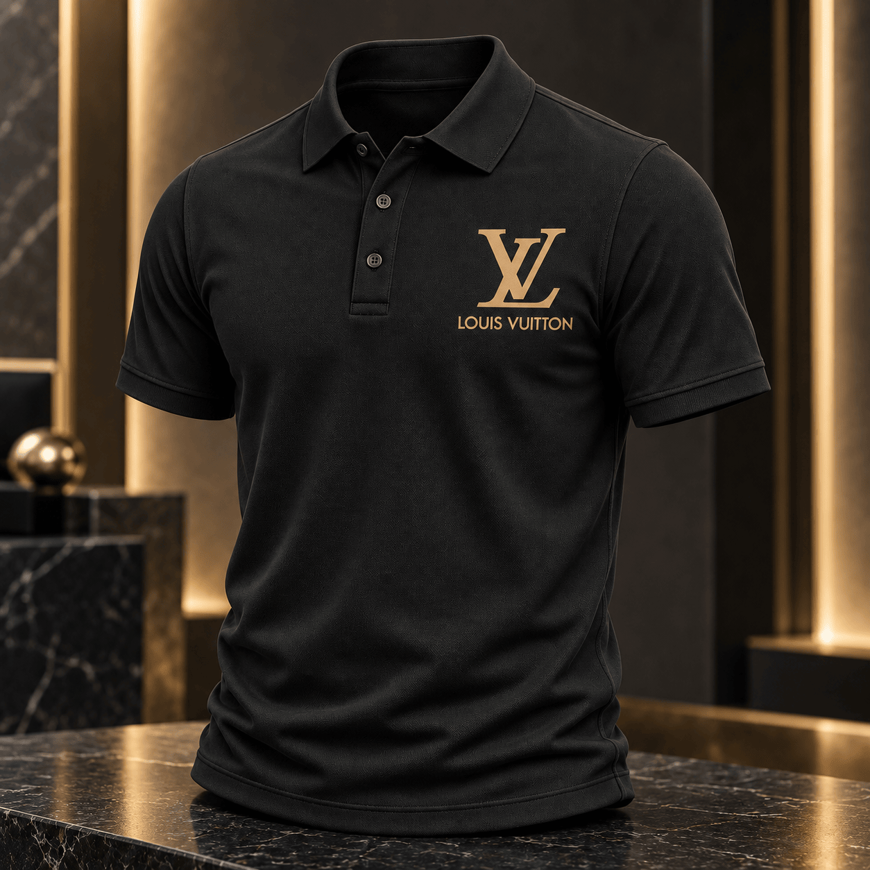 Louis Vuitton | Gold Signature Chest Logo Polo Shirt Year-End 2026 Collection