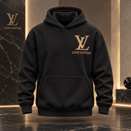 Louis Vuitton | Gold Signature Chest Logo Hoodie Fall 2026 Collection