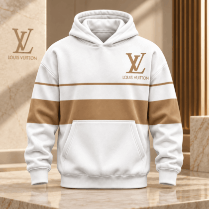 Louis Vuitton | Tan Colorblock Logo Print Hoodie Fall 2026 Collection
