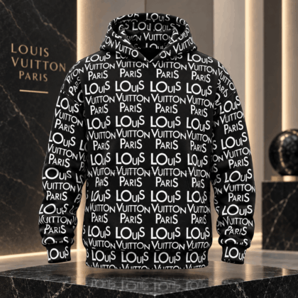 Louis Vuitton | Allover Paris Logo Print Hoodie Fall 2026 Collection