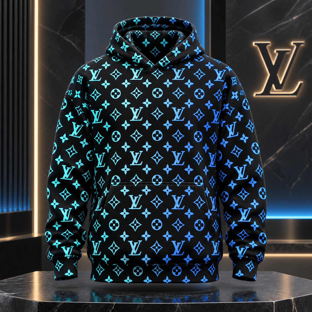 Louis Vuitton | Neon Gradient Monogram Hoodie Fall 2026 Collection