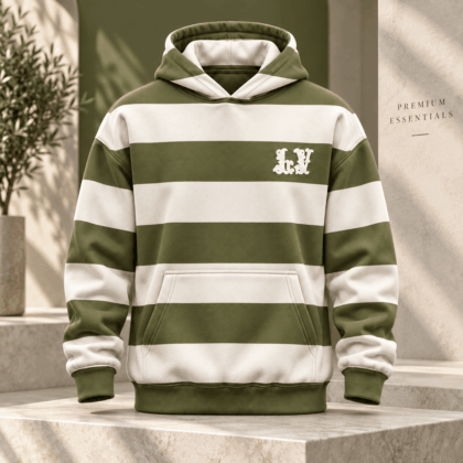 Louis Vuitton | Olive Monogram Rugby Stripe Hoodie Fall 2026 Collection