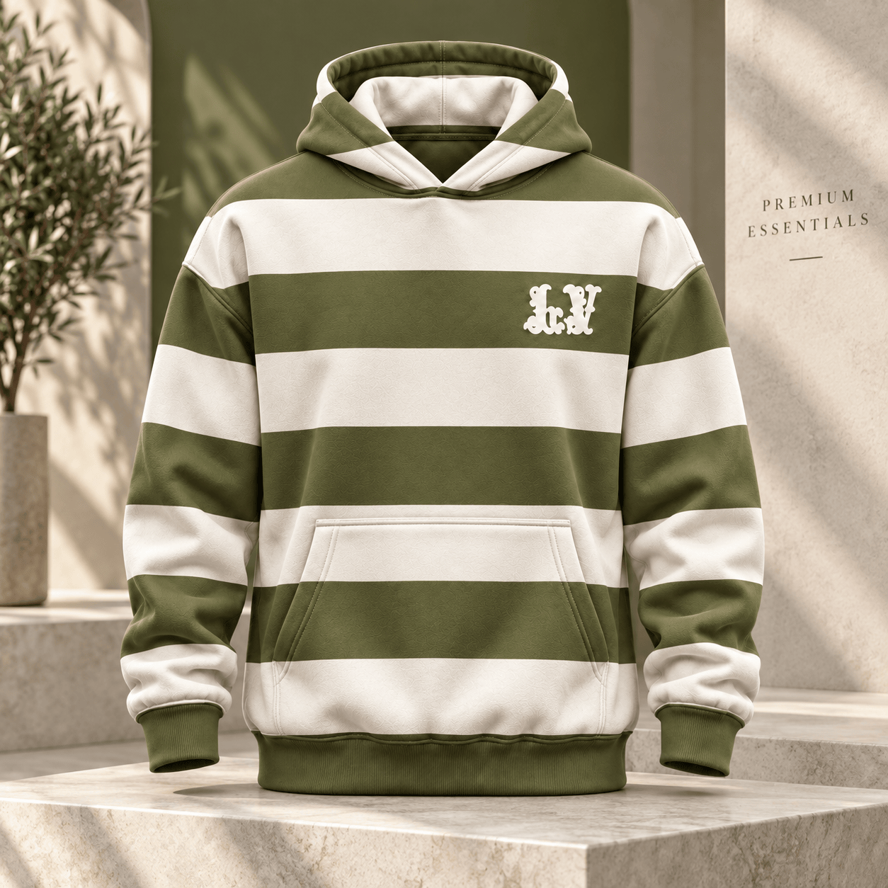 Louis Vuitton | Olive Monogram Rugby Stripe Hoodie Fall 2026 Collection