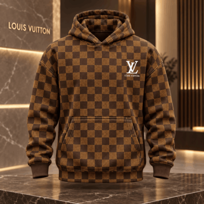 Louis Vuitton | Brown Damier Check Hoodie Fall 2026 Collection
