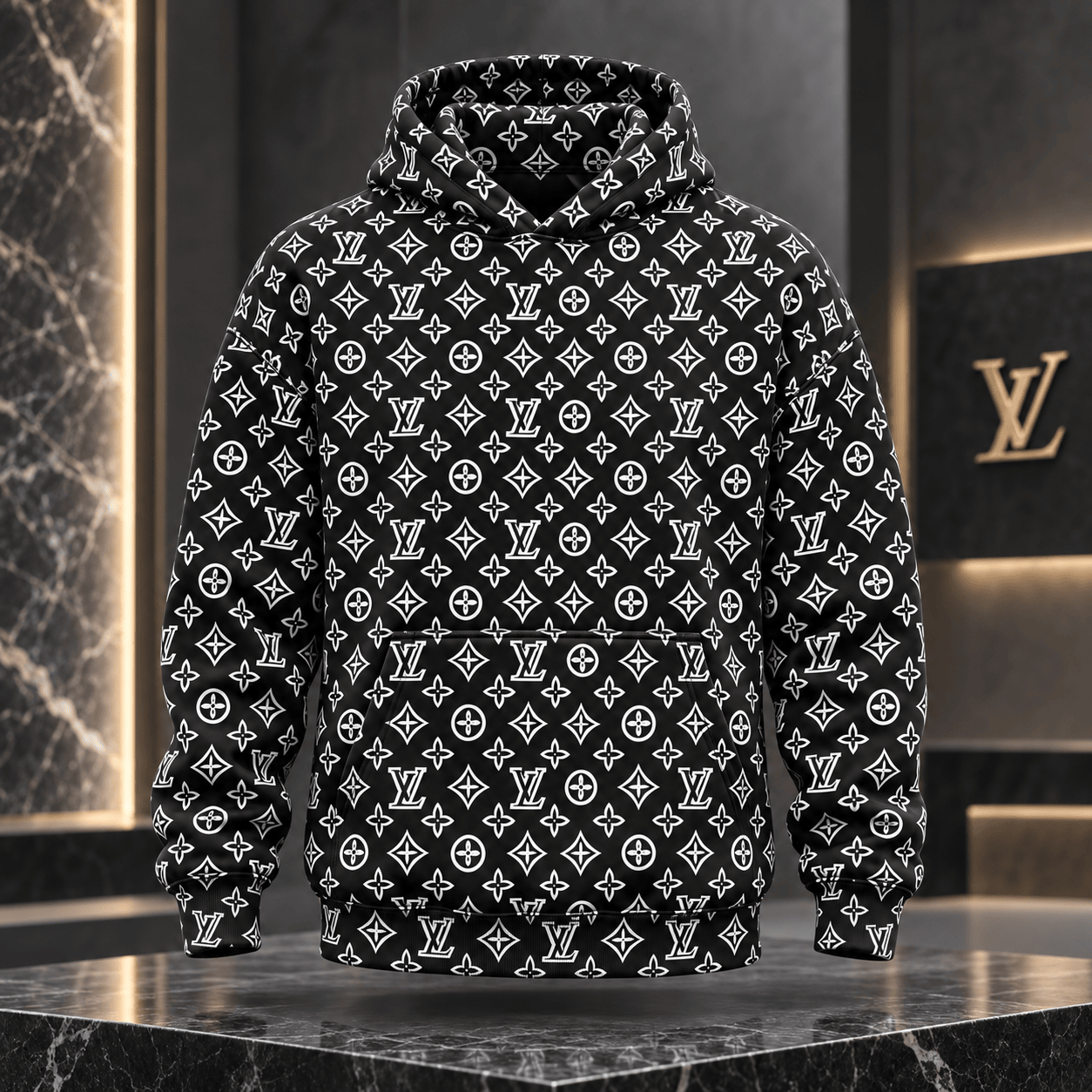 Louis Vuitton | Monochrome Monogram Print Hoodie Winter 2026 Collection