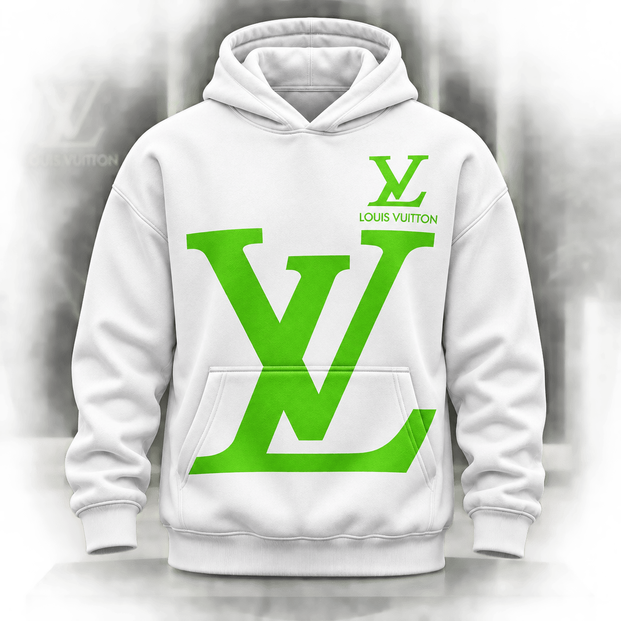 Louis Vuitton | Neon Green Oversized Monogram Hoodie Winter 2026 Collection