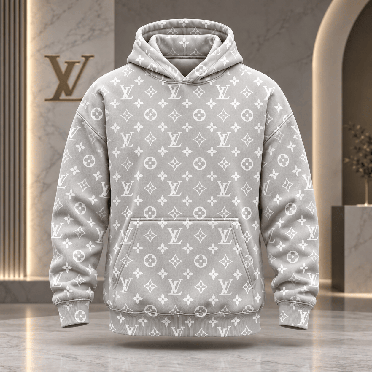 Louis Vuitton | Icy Gray Monogram Hoodie Winter 2026 Collection