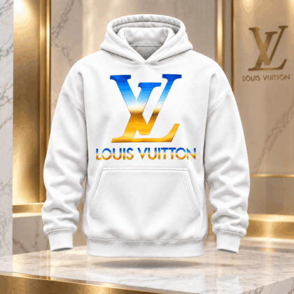 Louis Vuitton | Blue Gold Gradient Logo Hoodie Winter 2026 Collection