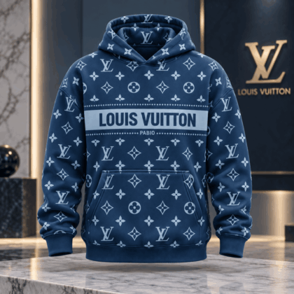 Louis Vuitton | Navy Monogram Stripe Hoodie Holiday 2026 Collection