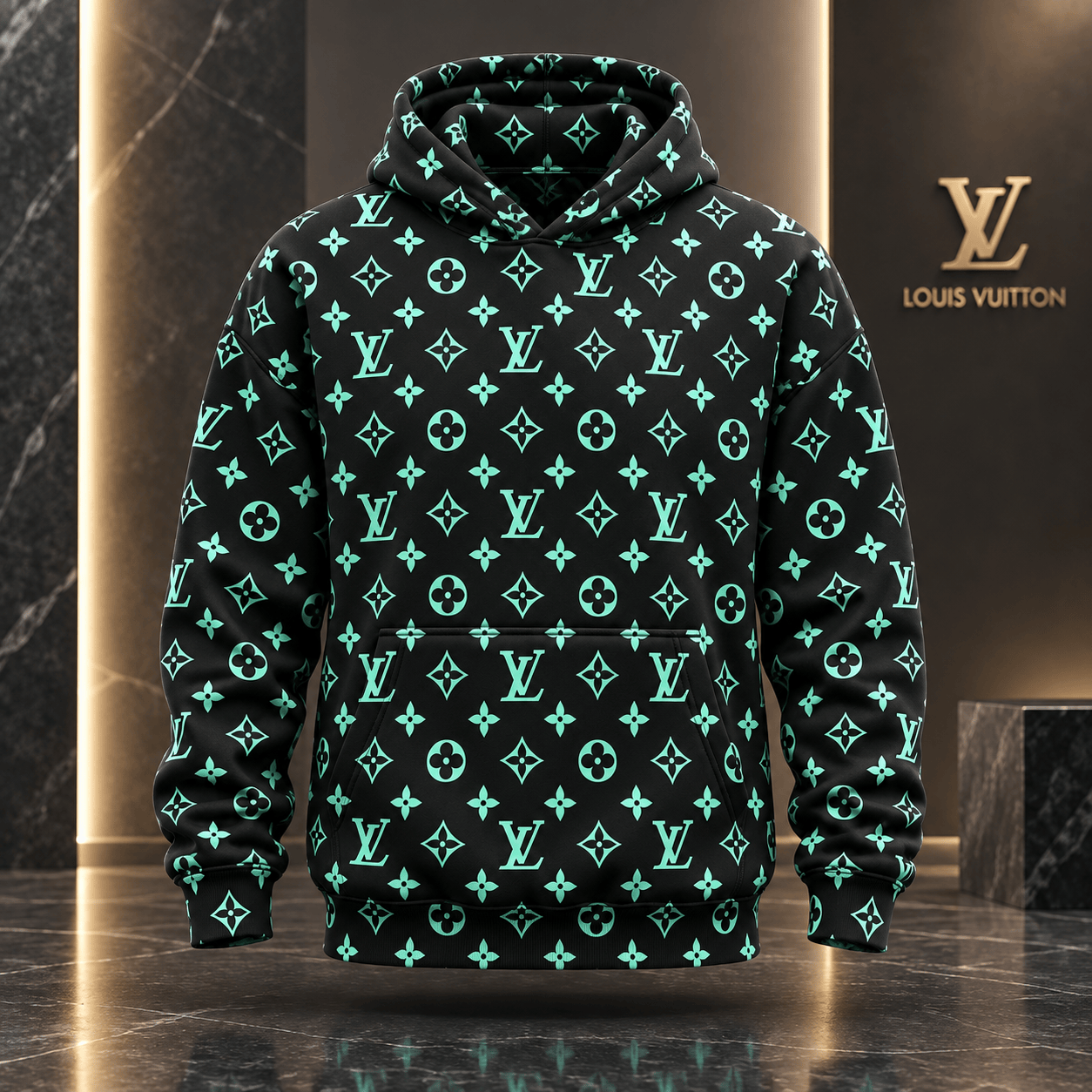 Louis Vuitton | Mint Monogram Print Hoodie Winter 2026 Collection