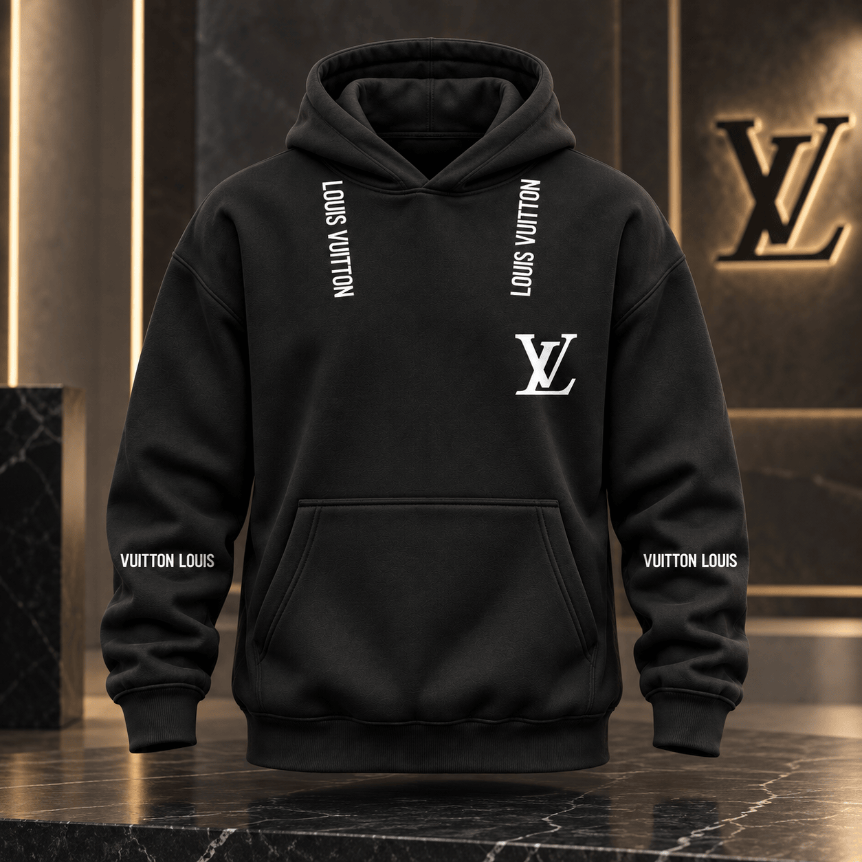Louis Vuitton | Vertical Wordmark Emblem Hoodie Holiday 2026 Collection