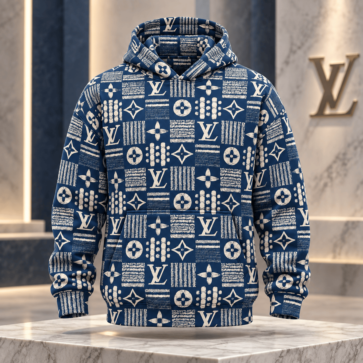 Louis Vuitton | Distressed Monogram Patchwork Hoodie Holiday 2026 Collection