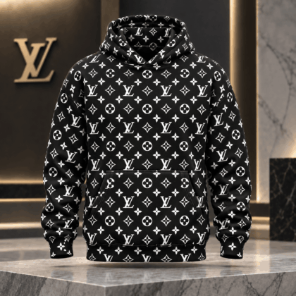 Louis Vuitton | Monochrome Monogram Print Hoodie Holiday 2026 Collection