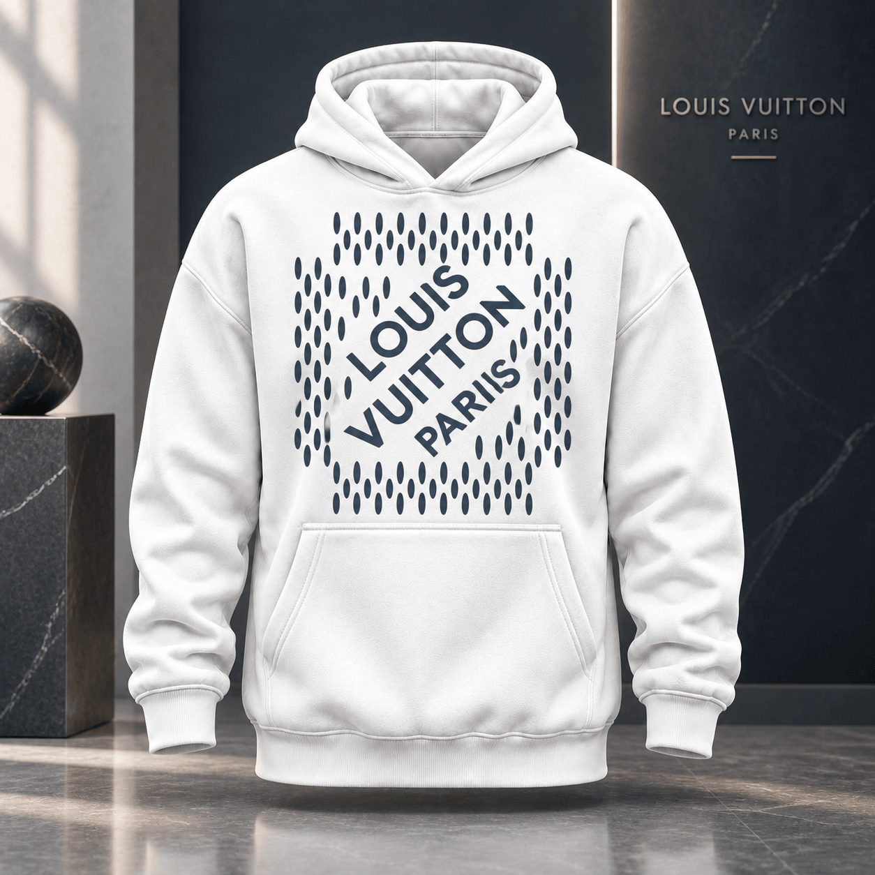 Louis Vuitton | Diagonal Wordmark Dot Frame Hoodie Holiday 2026 Collection